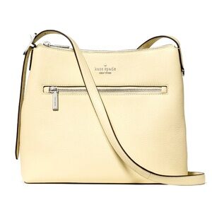 New Kate Spade 454 Large Swingpack Buckle Crossbody Pebble Leather Lemon Fondant